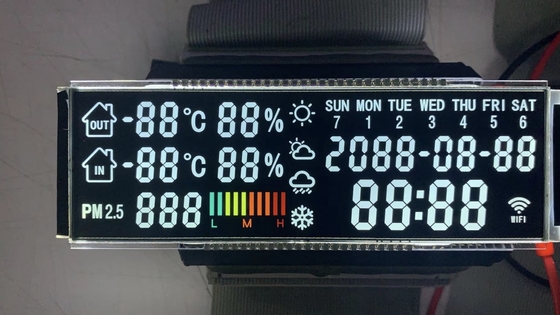 Affichage LCD à contraste élevé VA Transmissif négatif 7 segments PIN Connecte portable médical