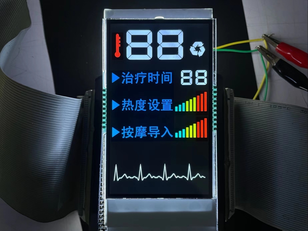 Prix en gros Affichage LCD segment VA Couleur Écran de contrôle PIN Lumière arrière blanche Pour masseur