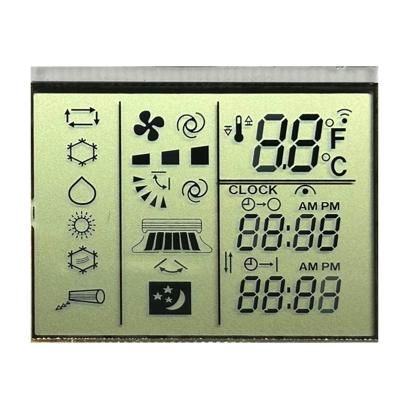 3.0 V Réflecteur positif TN Segment LCD Conditionneur à distance Contrôle de température