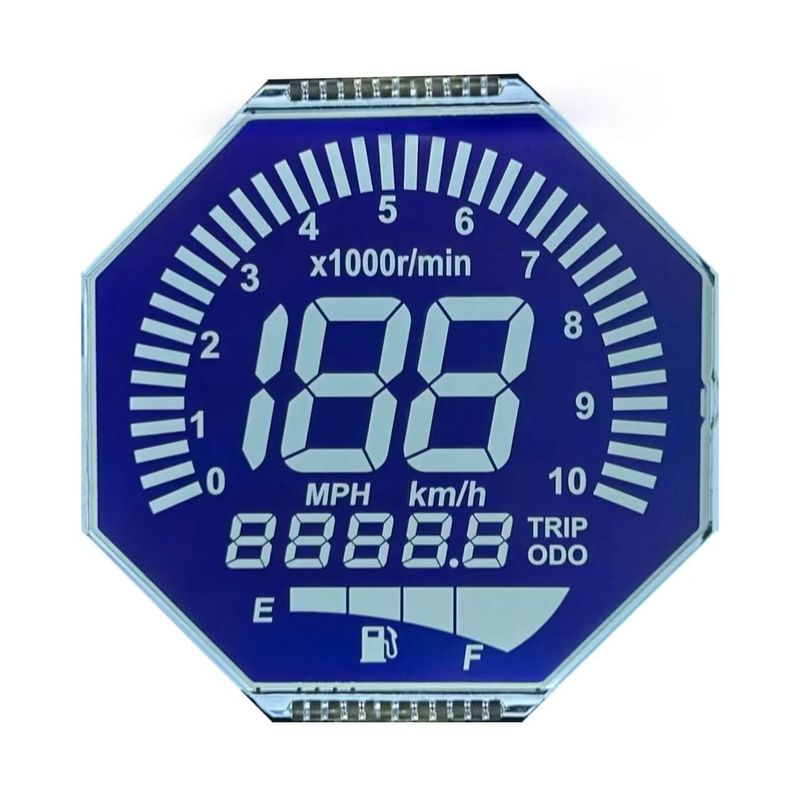 Affichage LCD HTN matrice personnalisée 8 formes monochrome 7 segments Graphique écran LCD pour les instruments de moto