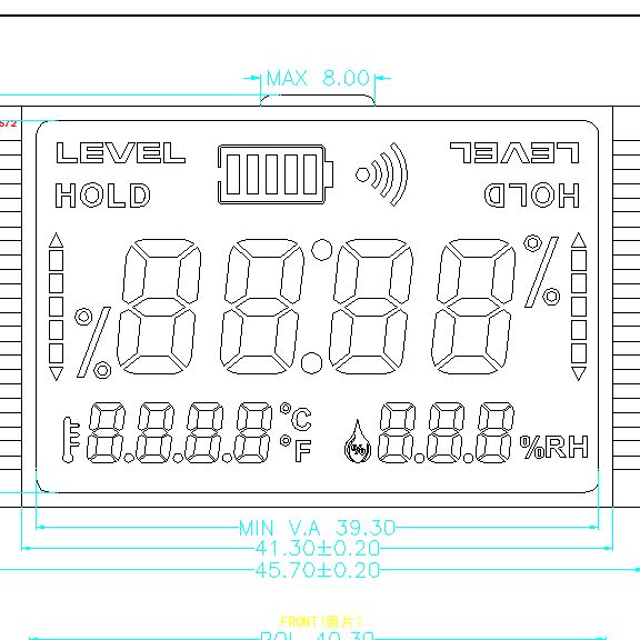 LCD à segment positif TN personnalisé pour thermomètre et hygromètre Panneau d'affichage LCD à segment positif réfléchissant TN STN FSTN Factory