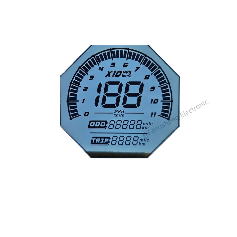 Écran d'affichage HTN de forme irrégulière fait sur commande pour les panneaux en verre d'affichage à cristaux liquides de segment de 6 heures 7 de motos