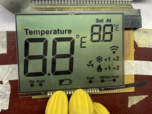 Affichage LCD HTN à matrice positive monochrome à 7 segments écran LCD graphique transmissif pour thermostat