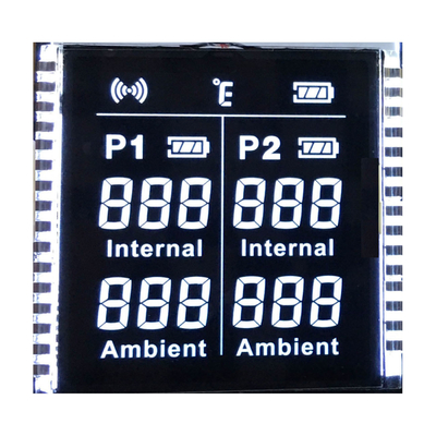 Prix d'usine Écran personnalisé VA Segment LCD Affichage couleur PIN Blanc Rétroviseur pour thermomètre alimentaire